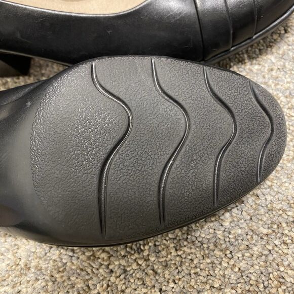 Clarks Leather Comfort Pumps Women 9.5M  EU 41 2.5 “ Block Heel 2" Padded Office - Picture 9 of 10